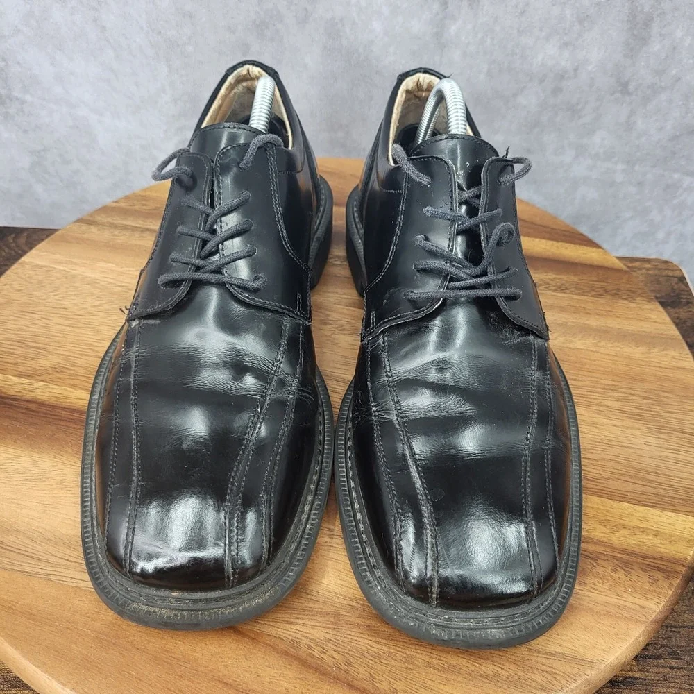 Vintage Skechers Oxford Shoes Men 9.5 Black Leather Chunky Y2K Cities Angel Itay
